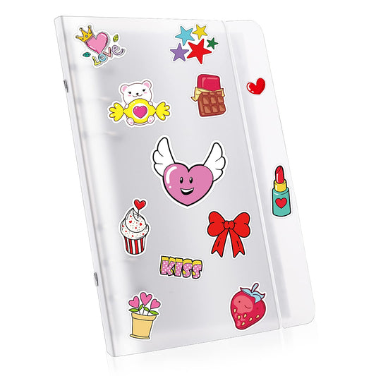 Thinp Sticker Collecting Album, 40 Sheets Blank Sticker Album with Transparent Shell Reusable Sticker Book Sticker Storage Sticker Collection Accessories for Collecting Stickers Labels (A6)