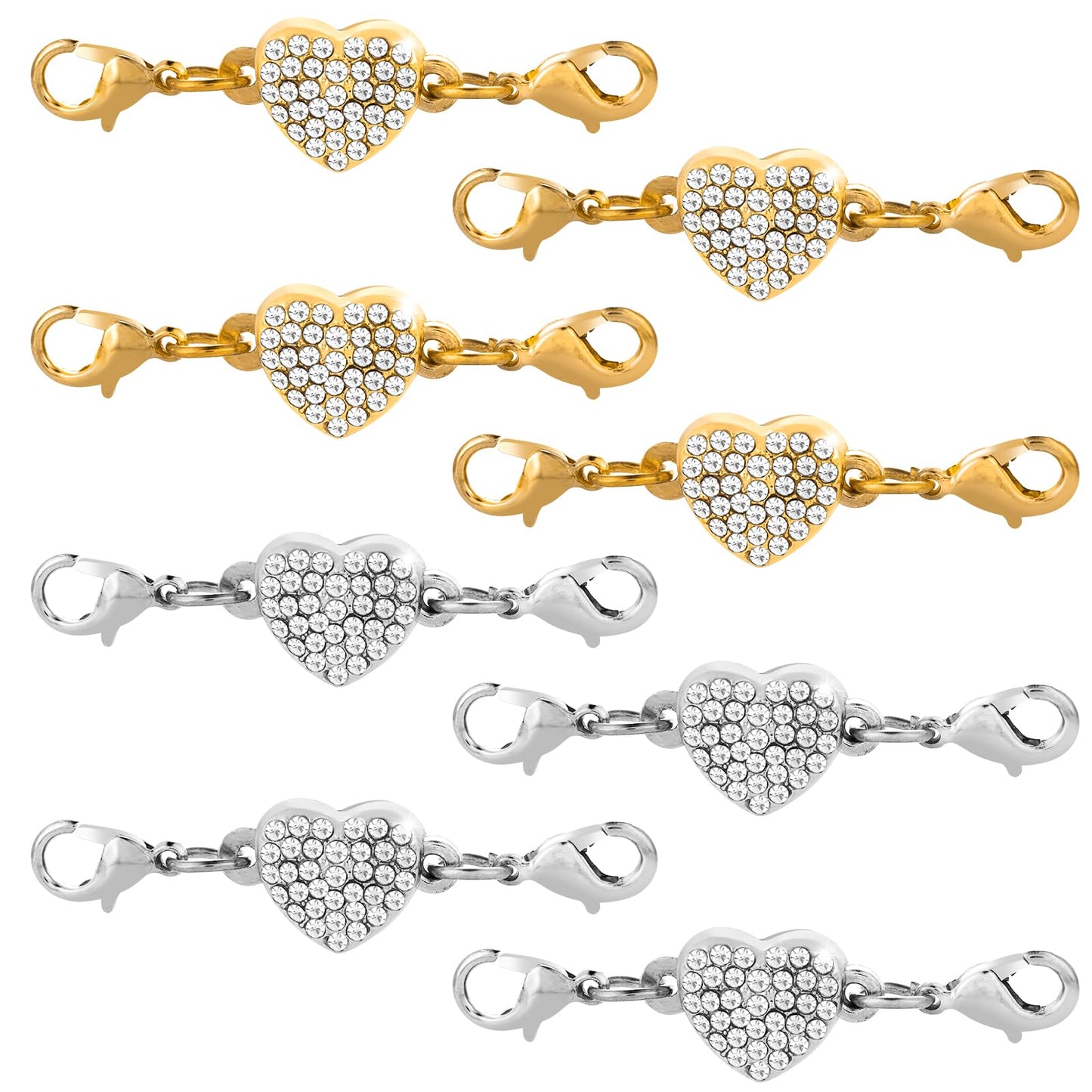 ASTER 8 Pieces Sparkly Locking Magnetic Jewelry Clasp