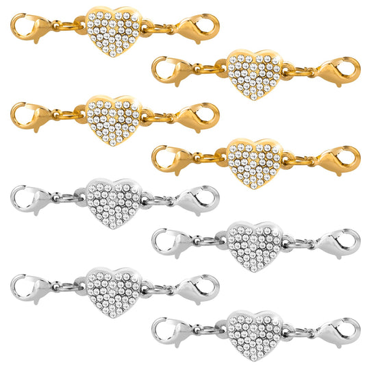 ASTER 8 Pieces Sparkly Locking Magnetic Jewelry Clasp