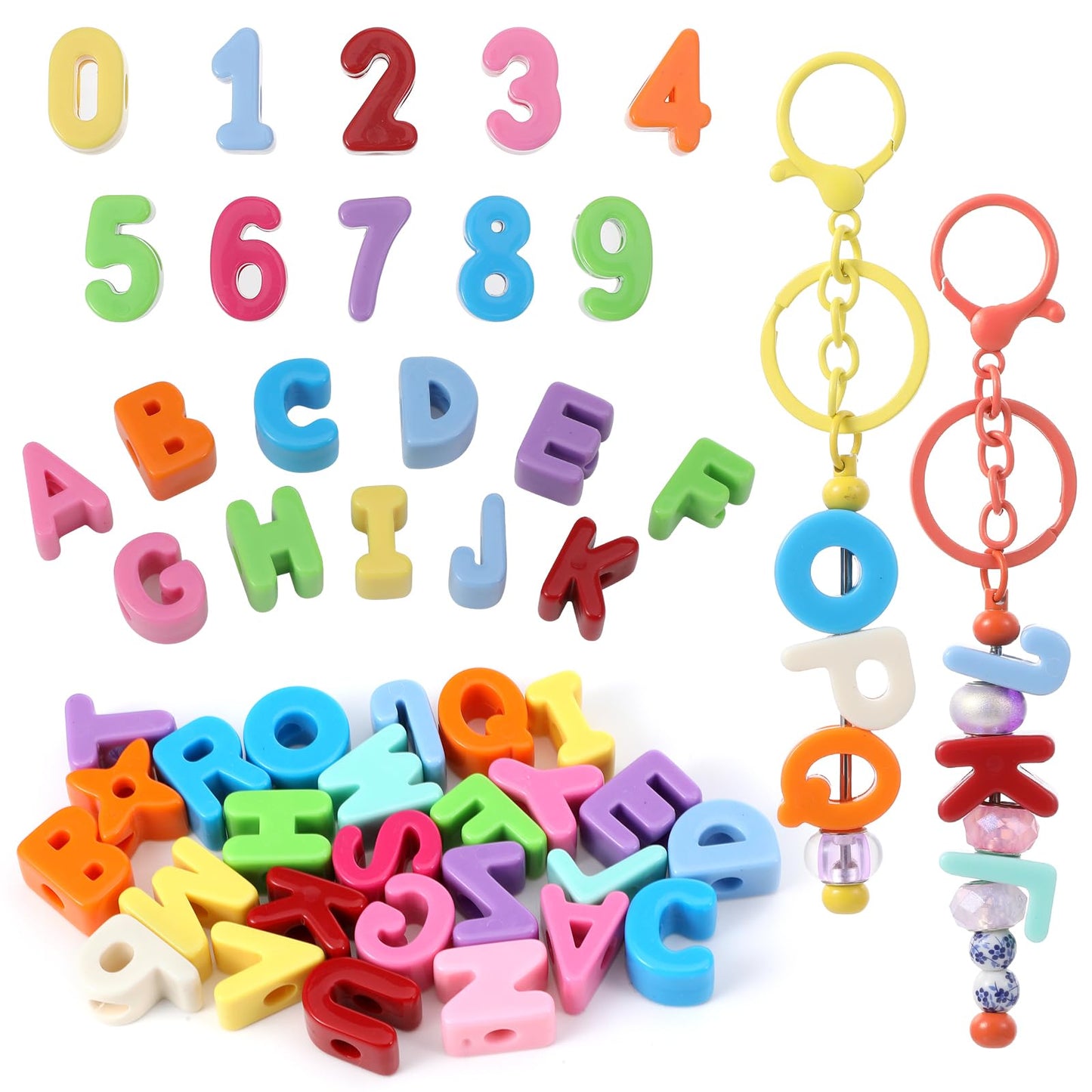 36 Pieces Random Letter Beads 0-9 Numbers A-Z Colorful Acrylic Bracelets