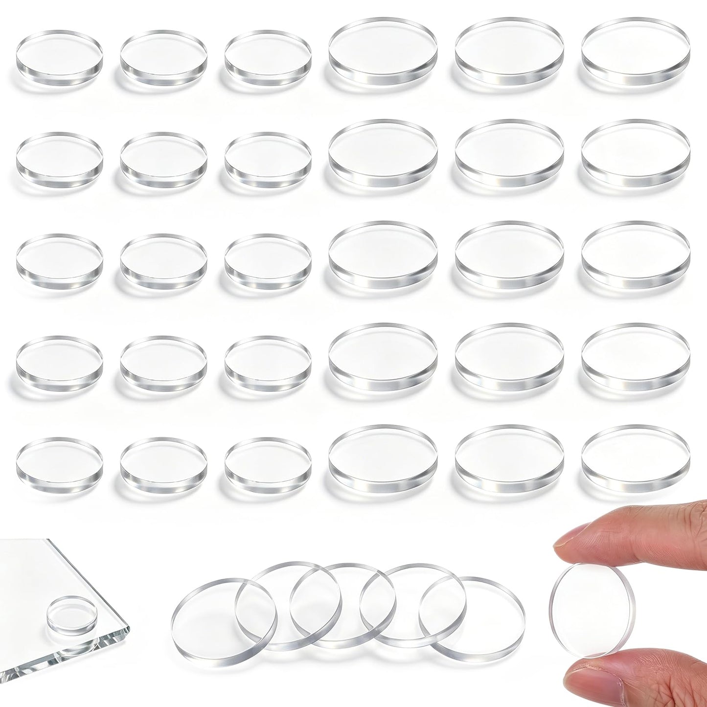 Pack of 50 Rubber Studs for Glass Plates, Silicone Pad Round Rubber Nubs, 2
