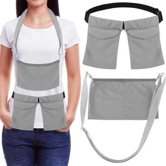 Thinp Drain Holder After Tummy Tuck, Adjustable Mastectomy Drain Holder Mastectomy Drainage Pouch with Shower Bag Masectomy Surgery Recovery Tummy Tuck Post Surgery Supplies (Grey)