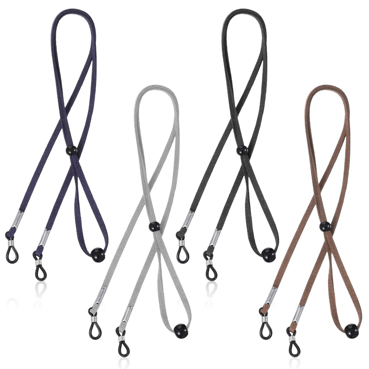 Thinp Pack of 4 Leather Universal Glasses Straps Glasses Chain