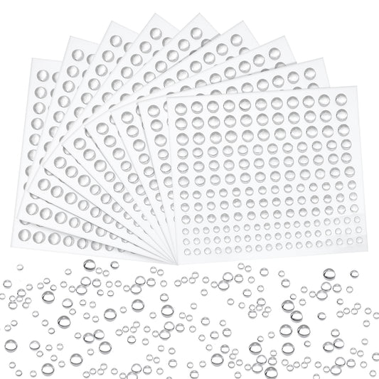 ASTER 660 Pieces Clear Dewdrop Water Droplets Embellishments Self-Adhesive Round Dewdrop Resin Beads for DIY Scrapbooking Crafts Card Making Decor Accessories