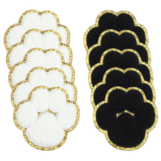 10 Pack Paw Print Iron on Patch Cat Dog Paw Print Stickers Patches Adhesive Chenille Patches Iron on Embroidery Appliques Patches for Clothing Jacket Dress Backpacks Hats, Black White
