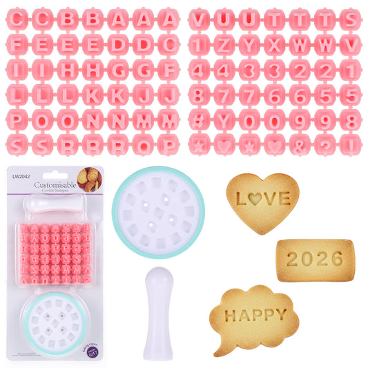Axafazup Number & Letter Stamps for Clay, Alphabet Stamps for Pottery Small Fondant Embosser Cookie Cutters for Cake Baking Personalized DIY Crafts Polymer Clay Tools
