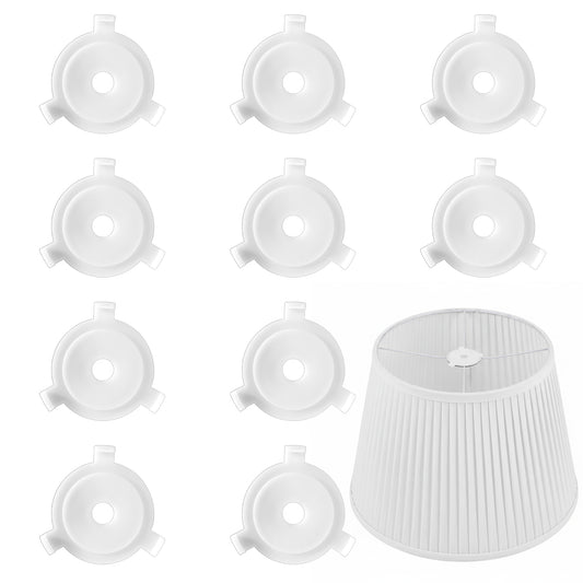 10 PCS Lamp Shade Adapter Ring, E27 to 3/7" Lamp Shade Adapter Ring Reducer, White Plastic Lampshade Reducer Rings for Table Lamps Pendant Lights Floor Lamps