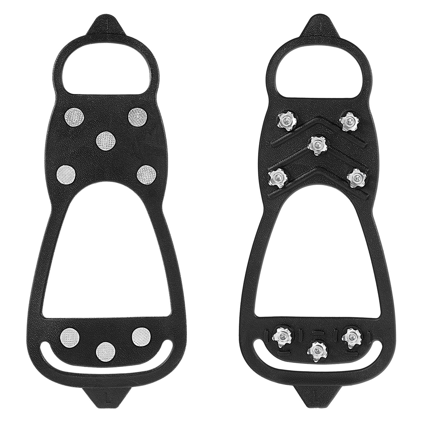 1 Pairs Non Slip Gripper Spike, Walk Traction Cleat Ice Traction Cleat Grips Black Anti Slip Snow Ice Grippers with 8 Steel Studs Crampon for Ices Sports Walking Running Hunting Fishing (M-Size)