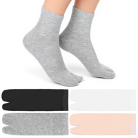 Aysatogc 4 Pairs Tabi Socks Women Split Two Toe Socks Ruffle Frilly Sports Casual Sock for Men Women Unisex Japanese Toes Separated Sock