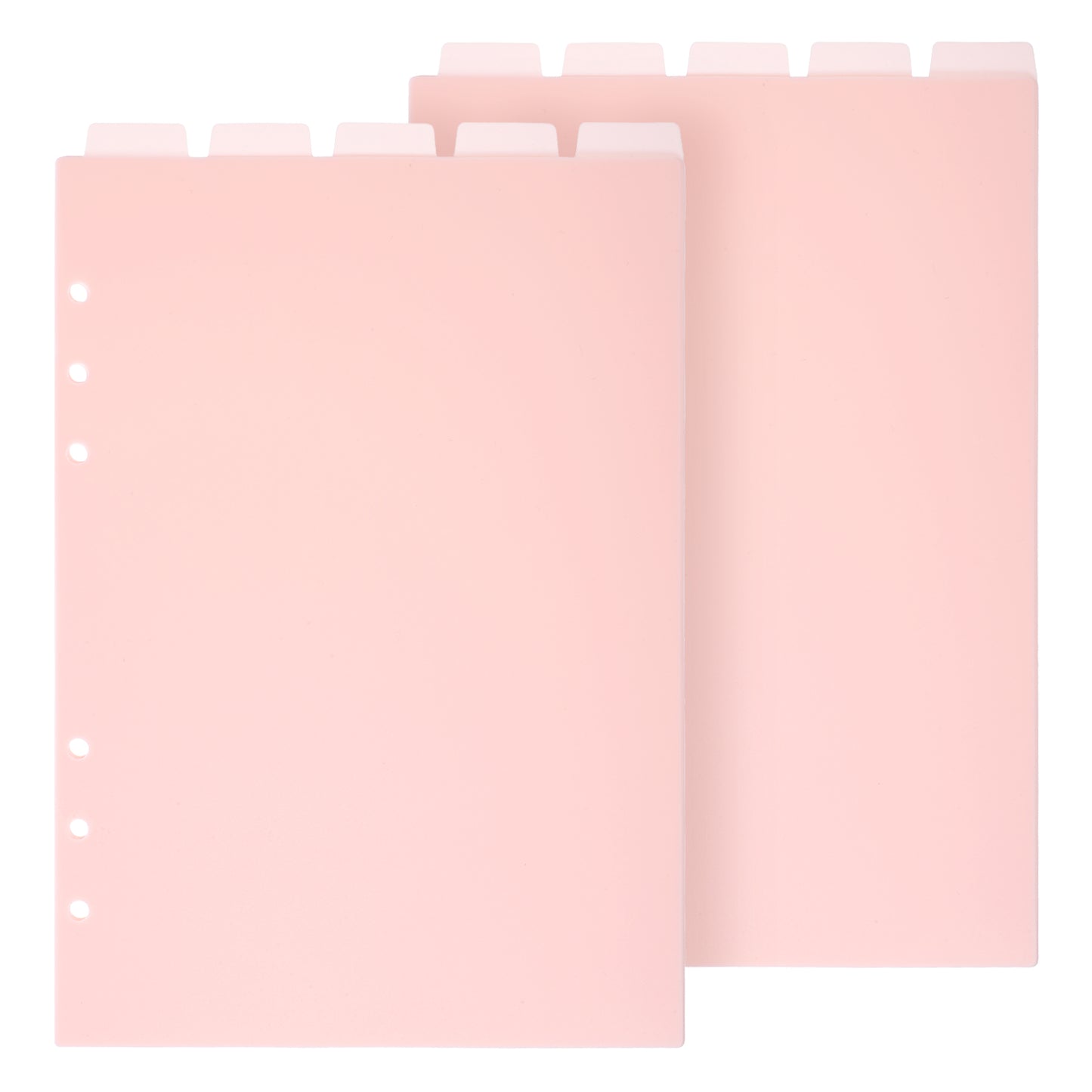 10 Sheets A5 Binder Dividers, Pink Binder Dividers with Tabs 6 Ring Insertable Plastic Index Divider Sheets for Planner Notebook Loose Leaf Binders