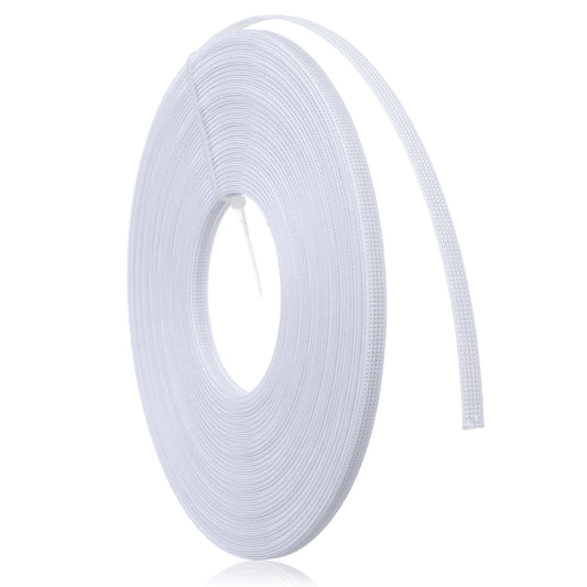1 Roll Boning for Sewing, 25 Yards 6mm Polyester Boning for Sewing, Sew-Through Low-Density Corset-Boning for Wedding Dress and Bridal Gown (White)