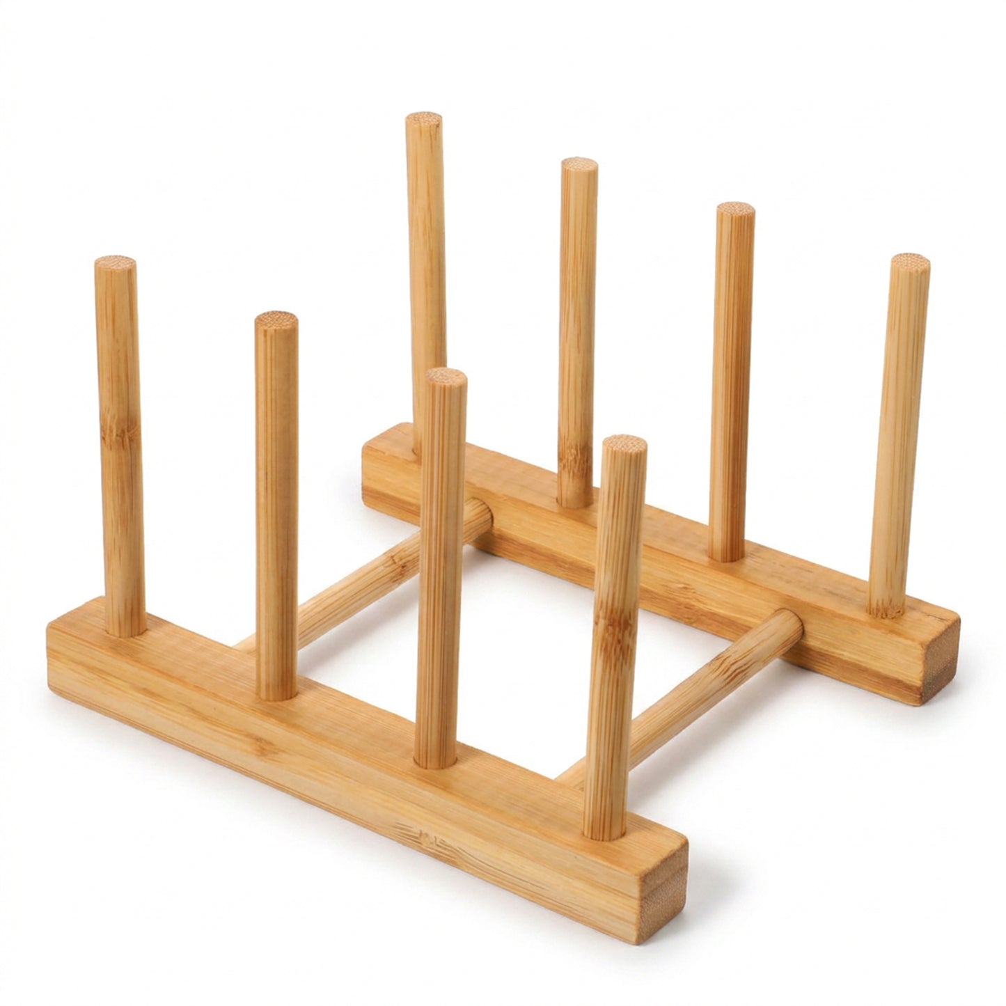 Aeaocvo Cutting Board Holder, Bamboo Dish Rack, Vertical Drainer Kitchen Organizer for Cups Bowls Pots Lids Cutting Boards & Plates Space-Saving