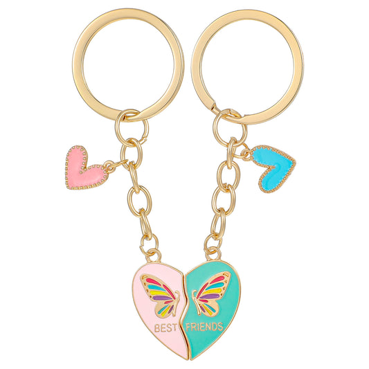 ZEYIYER 2 Pcs Best Friends Keychain, Best Friend Gifts for Girls, Matching Friendship Keychains for Best Friends