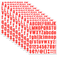 10 Sheets 810 Pcs Letter Stickers, 1 Inch Self Adhesive Vinyl Alphabet Numbers Stickers Red Alphabet Sticker Waterproof Mailbox Numbers Sticker for Mailbox Window Door Bulletin Boards Classroom