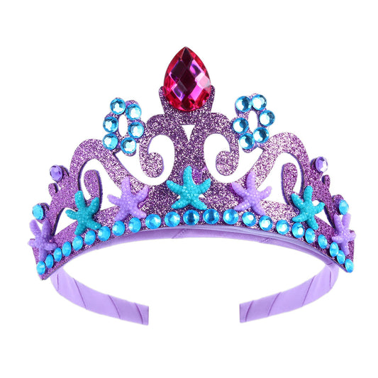 ASTER Princess Dress Up Crowns Crystal Tiaras Headband for Girls, Rhinestone Tiaras Crown Hair Accessories for Princess Crowns Favors Halloween Dresses Decorations