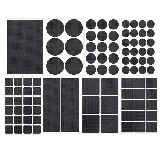 ASTER Non Slip Foam Furniture Pads, 93 Pcs EVA Black Chair Leg Pads for Floor Protectors, Self Adhesive Rubber Grippers Pads Anti Scratches Reduce Noise for Hardwood Floors Protectors(Round/Square)