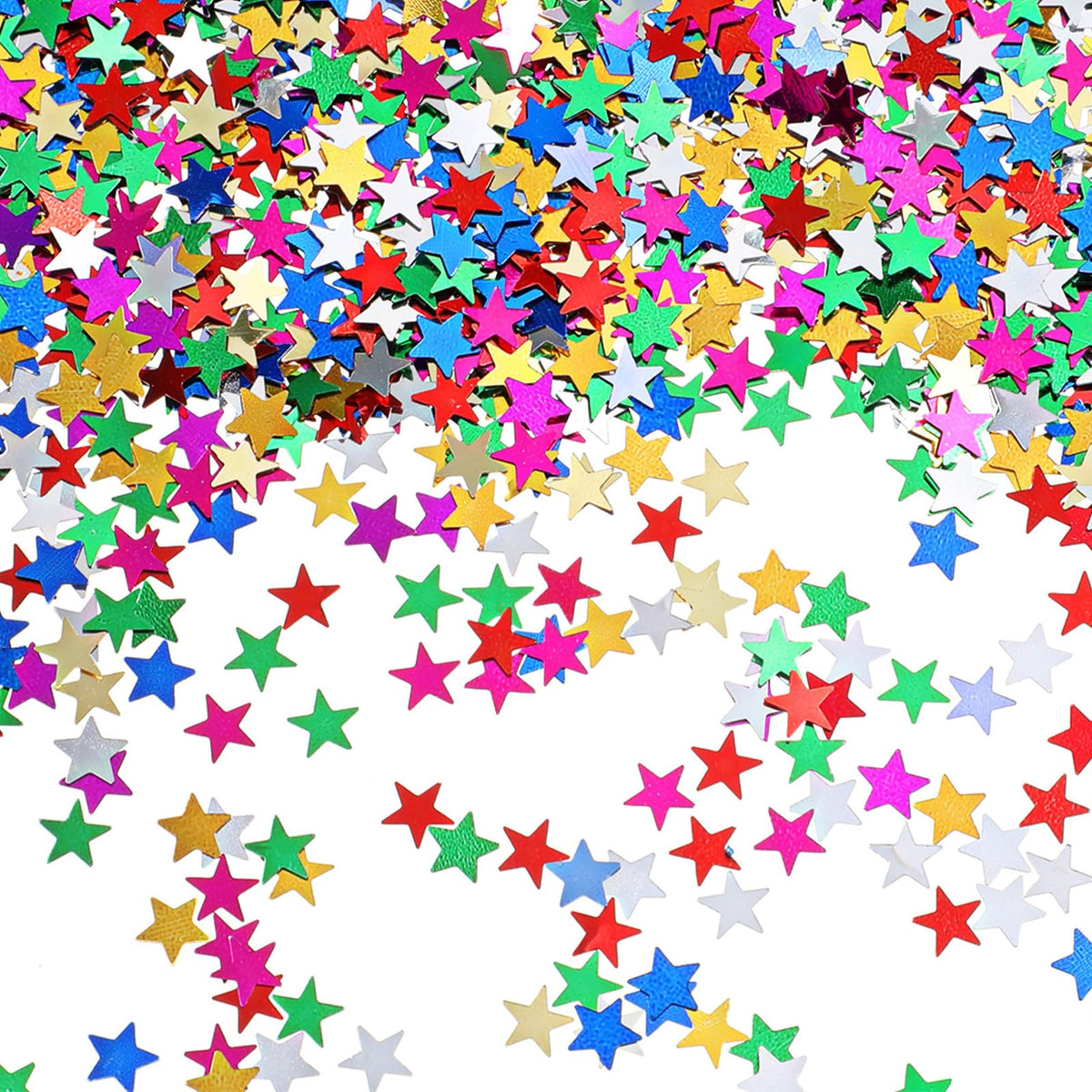50 g Star Confetti, 6 mm Metallic Glitter Foil Star Sequins