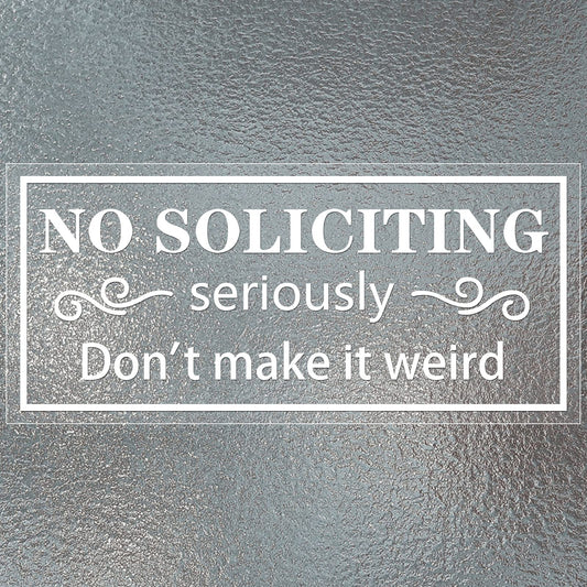 ASTER 5PCS No Soliciting Window Sticker Decals 5.5 x 10.6 Inch No Soliciting Paster Self-Adhesive No Soliciting Sign Decal for House Window Door Store Business Office Yard