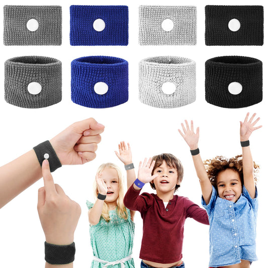 Aster 8 Pcs Travel Sickness Bands Kids, Motion Sickness Bands, Anti Sickness Wristbands, Natural Acupressure Relief Sickness Bands for Kids Women for Sea Car Flying Trip Pregnancy Morning Sickness