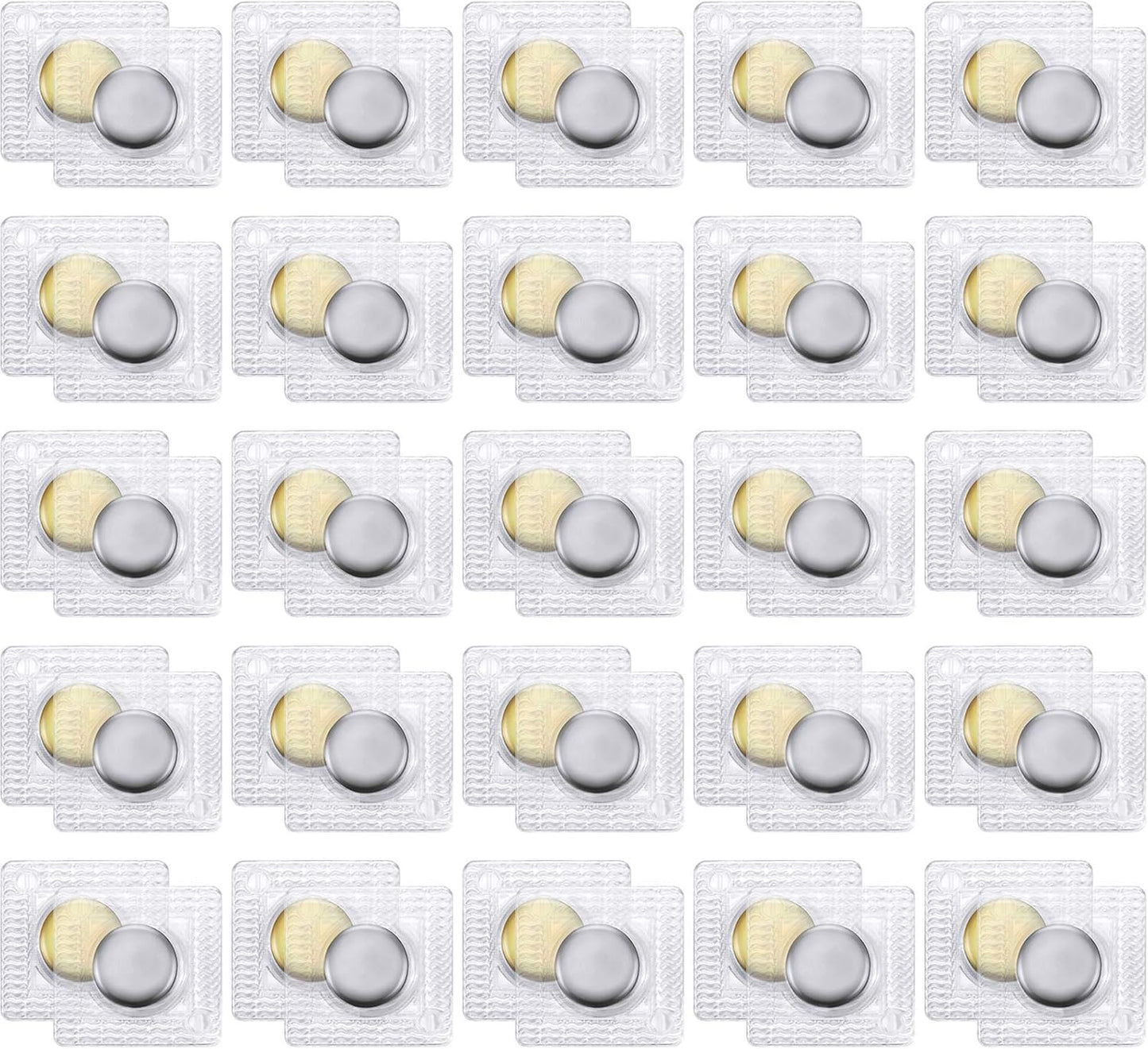 50Pcs Magnetic Snaps for Sewing, 25Pairs Strong Clothing Magnets and Fabric Magnets with PVC Covering for Purses, Handbags, Jackets, DIY Crafts