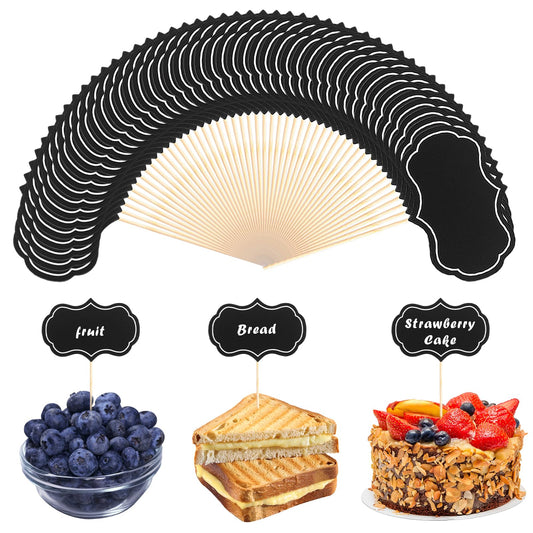 Aster 50Pcs Food Flags for Buffet, Food Signs Label Party Food Tags Charcuterie Labels Cheese Markers for Wedding Birthday Party Dinner Decorations Supplies