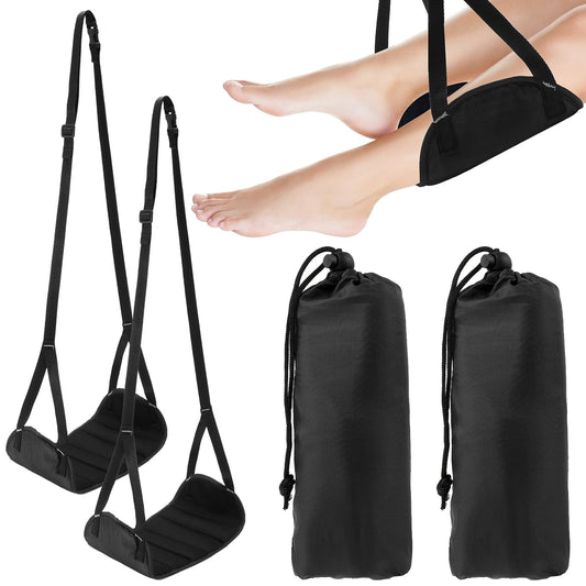 Travel Accessories - 2Pcs Airplane Footrest Travel Airplane Foot Rest Hammock, Hanging Foot Rest for Airplane Travel, Plane Foot Rest Hammock Airplane Travel Accessories