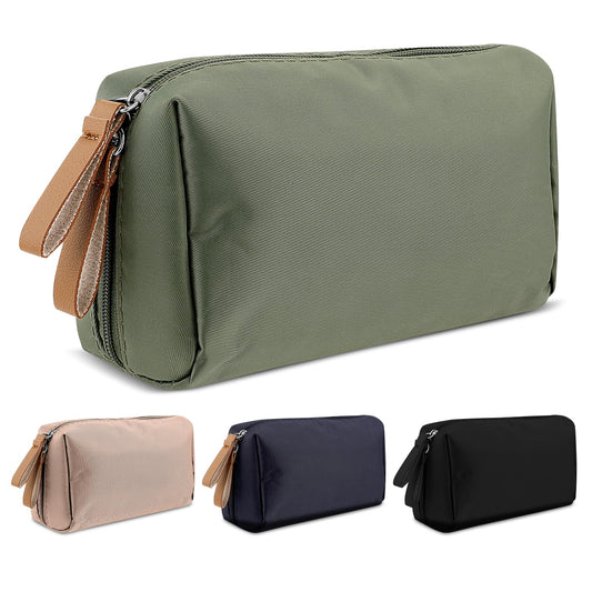 Aster Small Make up Bag, Travel Cosmetic Bag, Portable Versatile Zipper Makeup Pouch with Handle, Small Cute Waterproof Makeup Bag for Women Girls(Dark Green)