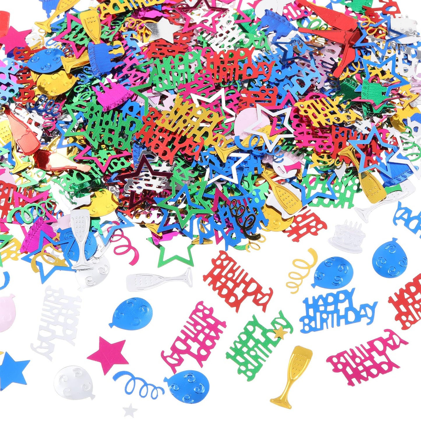 1500Pcs Glitter Birthday Confetti, Happy Birthday Confetti for Table