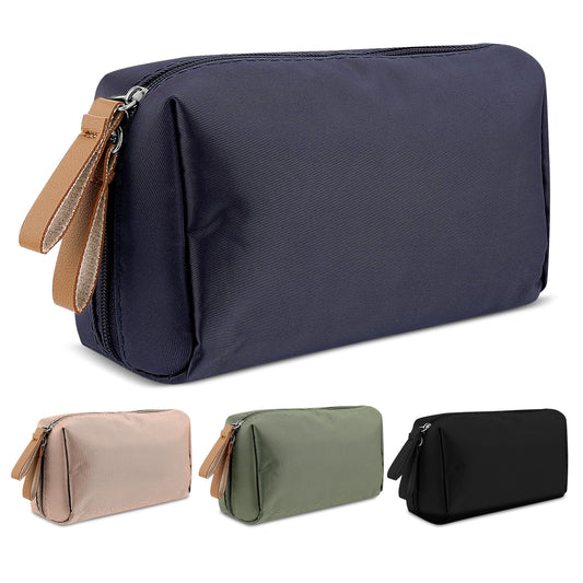 Aster Small Make up Bag, Travel Cosmetic Bag, Portable Versatile Zipper Makeup Pouch with Handle, Small Cute Waterproof Makeup Bag for Women Girls(Navy Blue)