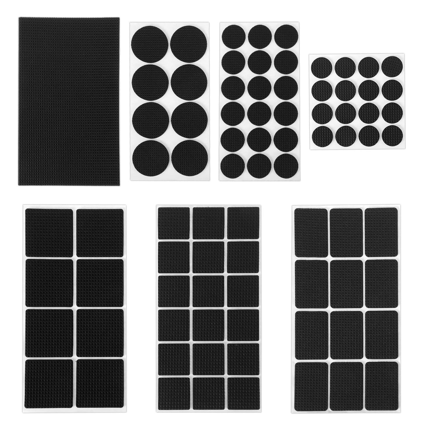 7 Sheets Non-Slip Pad Self-Adhesive Non-Slip Rubber Mat for Furniture 7 Sizes Round Rectangular Furniture Non-Slip Pads Furniture Stopper for Furniture Feet Chair Legs Sofas