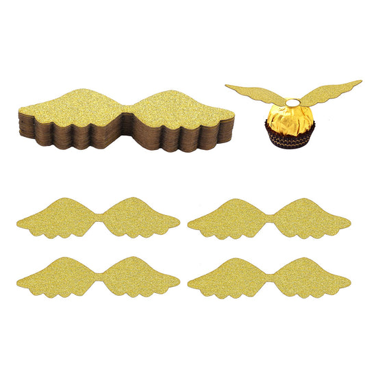 ASTER 36 PCS Chocolate Decorations Gold Wings Chocolate Decor Party Supplies,Cupcake Chocolate Wings Toppers for Party Supplies Decorations