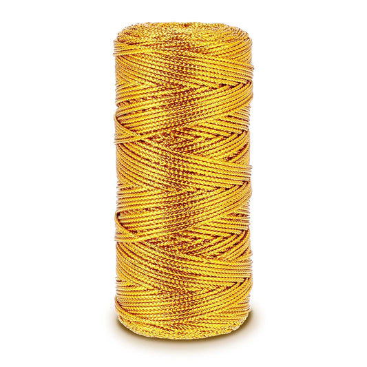 1 Roll Golden Cord, Metallic Cord, Gold Cord, 1.5 mm, Premium Cord 100 m Gold Thread, DIY Craft Cord for Crafts, Wedding Decoration, Christmas Gift Paper Decoration, Crafts, Gold