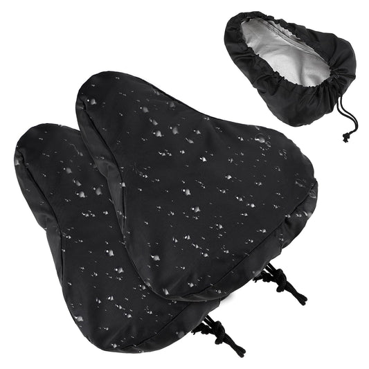 Aster Bike Seat Cover, 2 Pcs Waterproof Bike Seat Rain Cover, Bicycle Seat Cover with Drawstring, Bike Seat Protector for Sun and Dust Resistant, Washable Bike Saddle Cover for Women Men City/Mountain