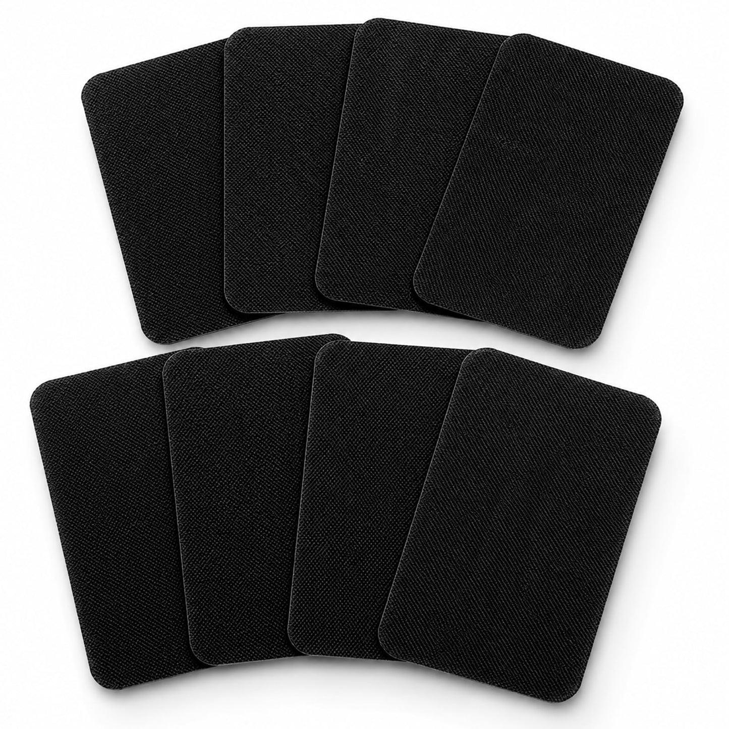 Iron On Patches Pack of 8 Black Iron-On Patches for Clothes (Black)