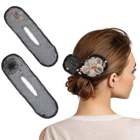 1 PCS Flower Hair Bun Roller, Twist Hair Clip, Elegant Lazy Hair Curler, Hair Bun Maker for Long Hair, Ball Hair Clip, Easy Fast Snap Roll Hair Tool for Stewardess, Banks, Hotels, Restaurant Staff