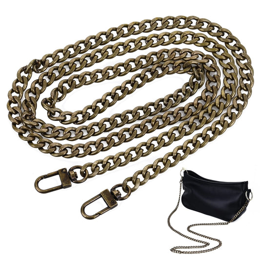 ASTER Purse Chain Straps 120cm Bronze Handbag Purse Strap with Metal Buckles for Purse Handbags Wallet Clutch Crossbody Bag DIY Replacement Straps