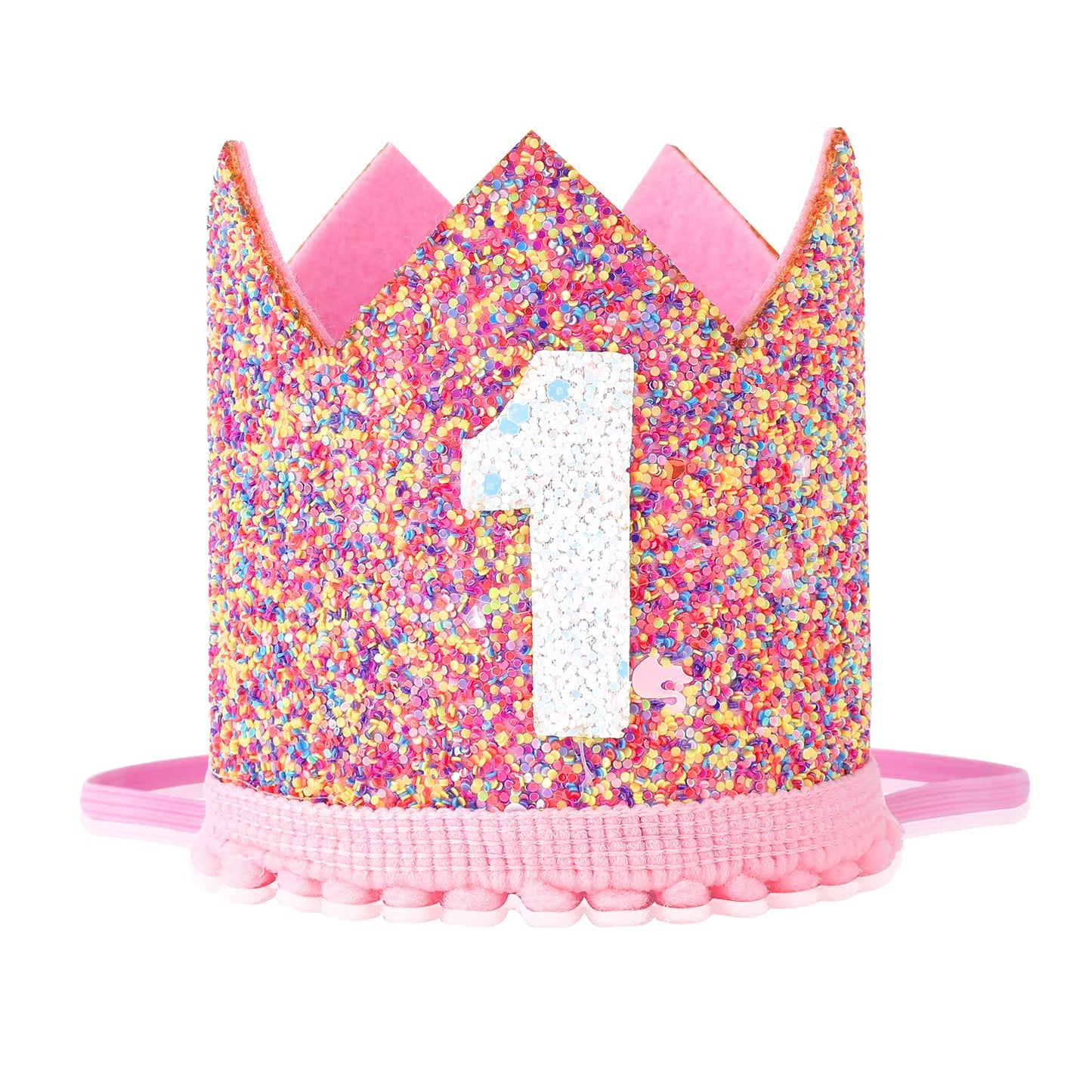 ASTER Baby Girls 1st Birthday Hat, Princess Girls First Birthday Crown, Adjustable 1st Birthday Hat Baby Crown for Baby Girls First Birthday Party