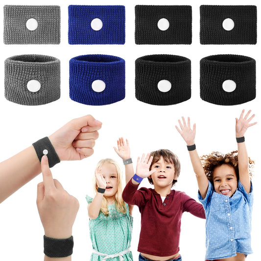 Aster 8 Pcs Travel Sickness Bands Kids, Motion Sickness Bands, Anti Sickness Wristbands, Natural Acupressure Relief Sickness Bands for Kids Women for Sea Car Flying Trip Pregnancy Morning Sickness