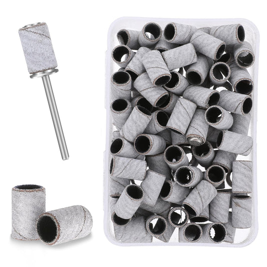 100 Pack Small Sanding Band Nail Drill Bit 240 Grit Nail File Sanding Bands with 3.1 mm Mandrel Nail Drill Bit Sanding Bands for Nail Drill Acrylic Nails Gel Removing Shaping Manicures(240 Grit)