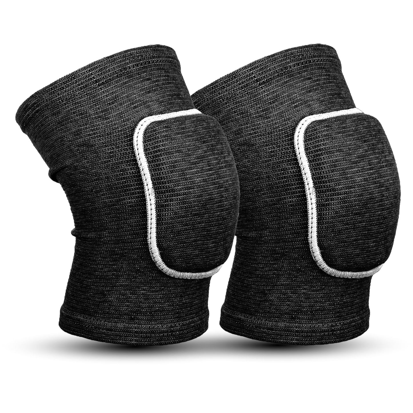 1 Pair Tandem Volleyball Elbow Pads, Arm Brace Pads Elbow Protector Support Fitness Arm Protector Compression Breathable with Padded Soft Support Cushion for Men and Women(Black with white edges,S)