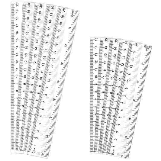 10 Pack Clear Ruler Plastic Ruler 6 Inch 8 Inch Small Ruler Straight Ruler Standard/Metric Rulers Measuring Tool for Student Classroom School Office