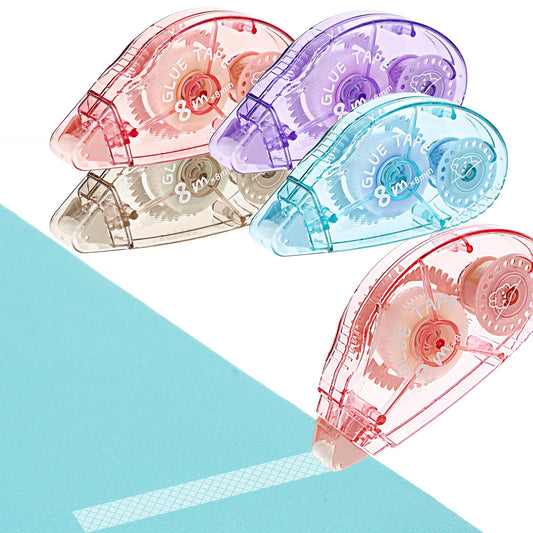 Aster 4Pcs Double Sided Tape Dispenser, 32m Scrapbook Tape Runner Glue Tape Roller, Double Sided Adhesive Tape Crafts Scrapbooking Supplies for Kids and Adults(8m x 8mm)