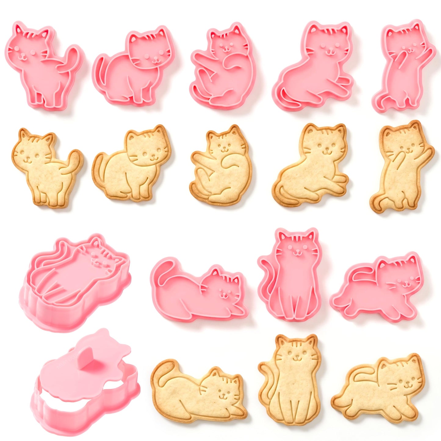 8 PCS Cute Cat Cookie Cutter, Mini Cat Animal Cookie Cutters