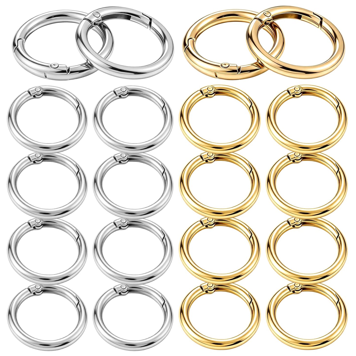 Yuomeaz 20Pcs Spring O Ring, 1inch Round O Keyring Clips