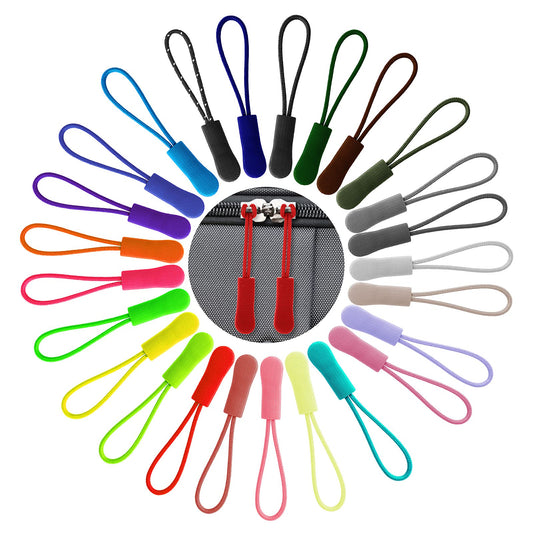 ASTER Zipper Pulls, 50 PCS Nylon Cord Replacement for Backpacks, Luggage, Jackets, Purses, Handbags (Colorful)