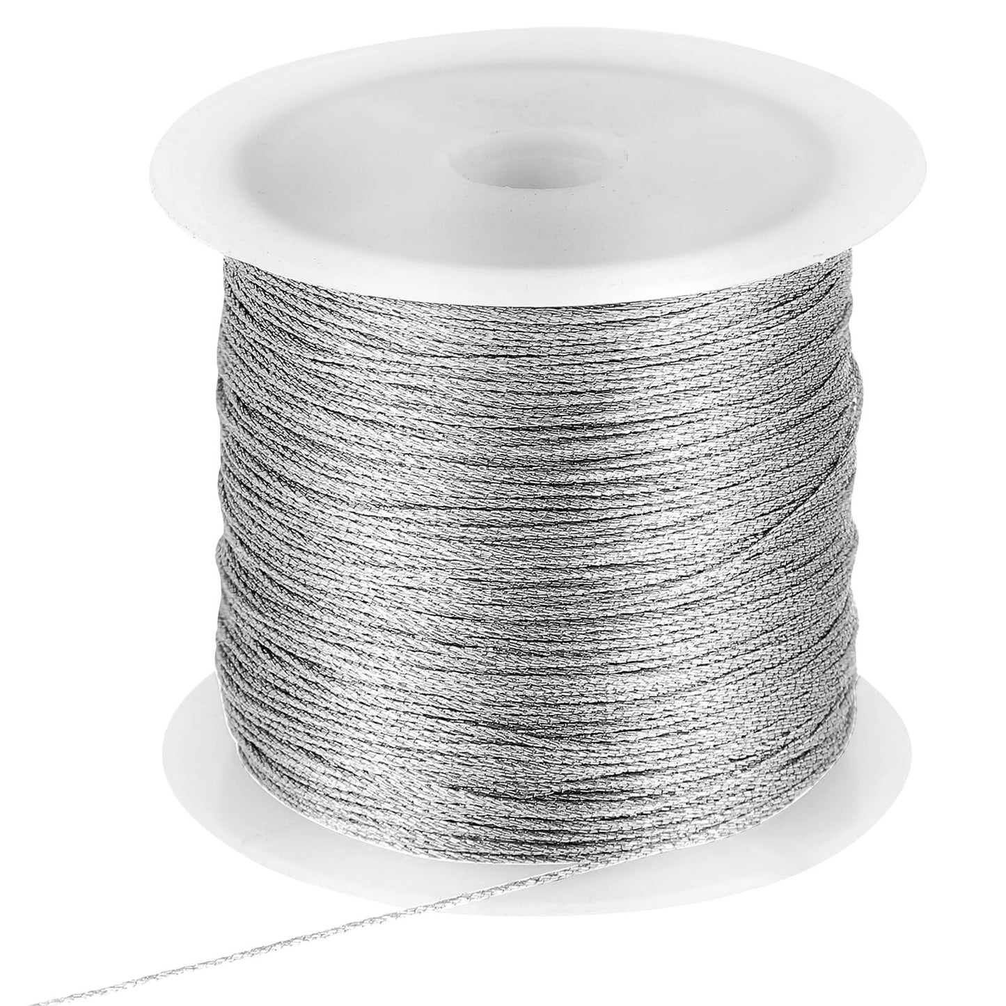 100 m Metallic Cord Silver, 100 m Metallic Cord for Crafts