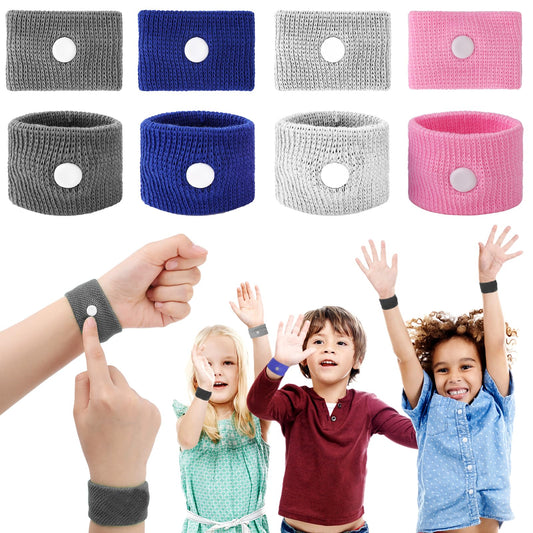 Aster 8 Pcs Travel Sickness Bands Kids, Motion Sickness Bands, Anti Sickness Wristbands, Natural Acupressure Relief Sickness Bands for Kids Women for Sea Car Flying Trip Pregnancy Morning Sickness