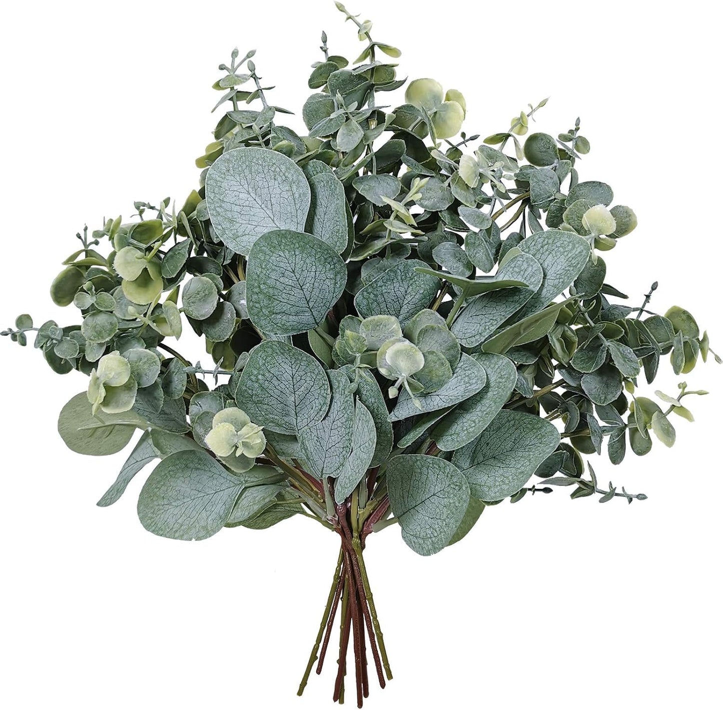 12Pcs Mixed Artificial Eucalyptus Stems Fake Silver Dollar Eucalyptus Stems