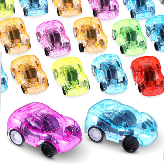 ASTER 30 Pcs Pull Back Cars, Mini Toy Cars Party Bag Fillers for Kids, Small Cute Funny Plastic Toy Cars Bulk Christmas Cracker Fillers for 3-5 Year Old Boys Girls kids