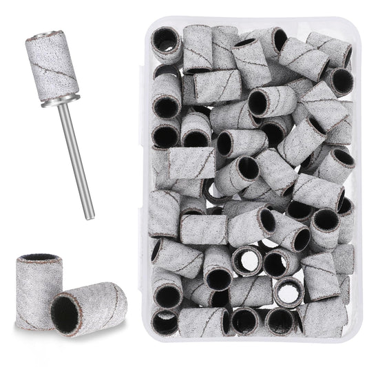 100 Pack Small Sanding Band Nail Drill Bit 120 Grit Nail File Sanding Bands with 3.1 mm Mandrel Nail Drill Bit Sanding Bands for Nail Drill Acrylic Nails Gel Removing Shaping Manicures(120 Grit)